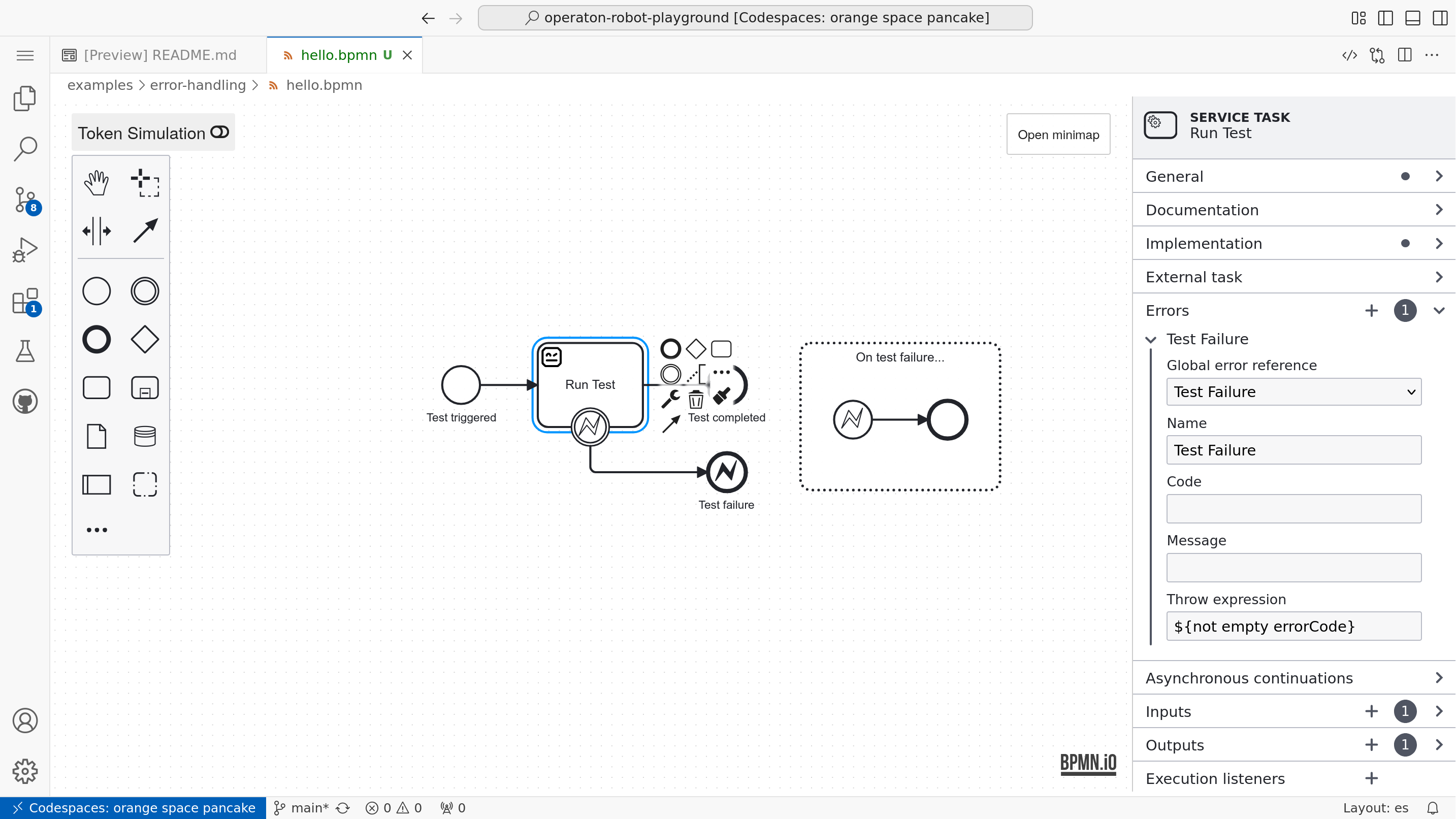 Conditional BPMN error definition