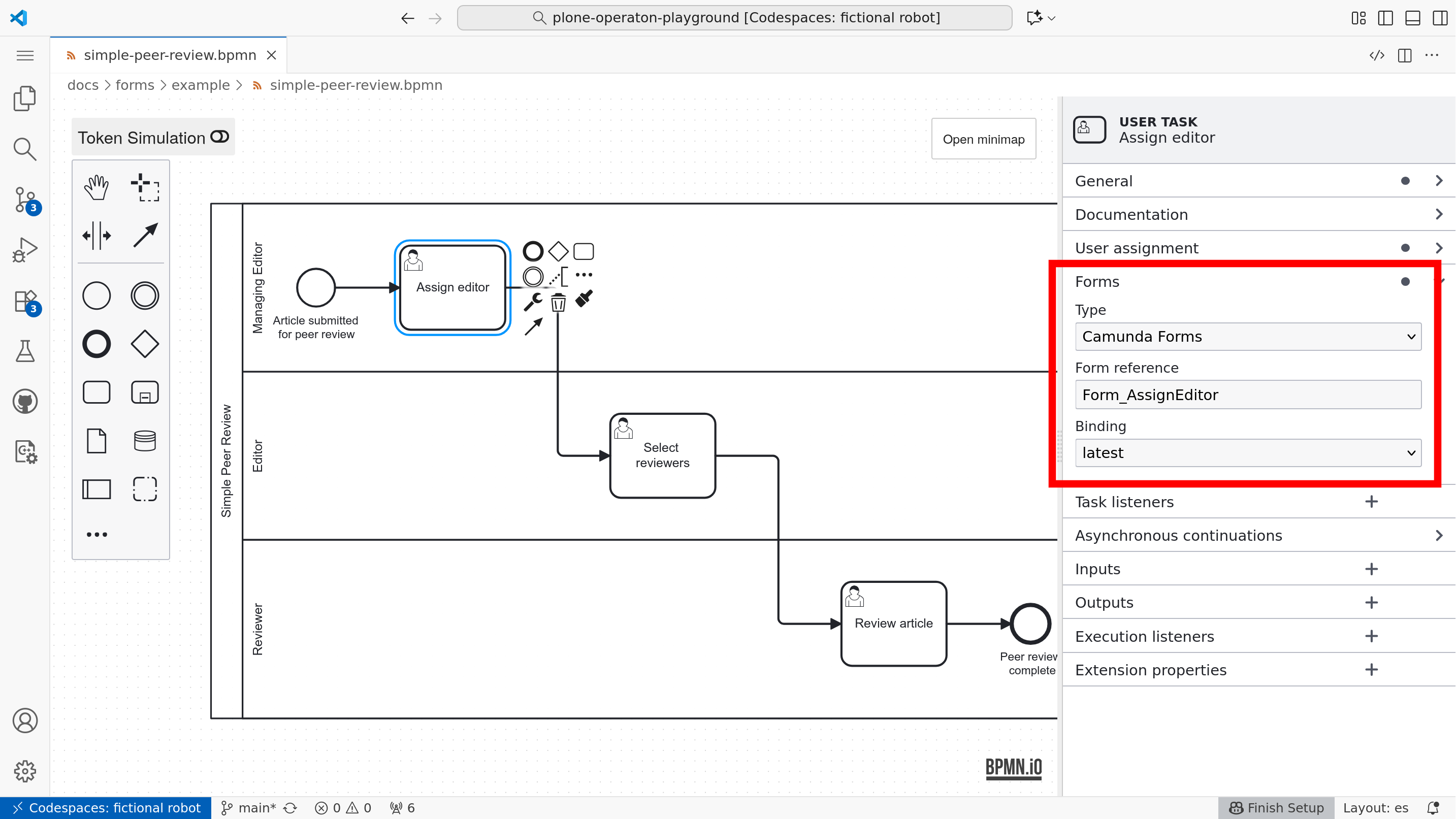 form-js bindings in Modeler