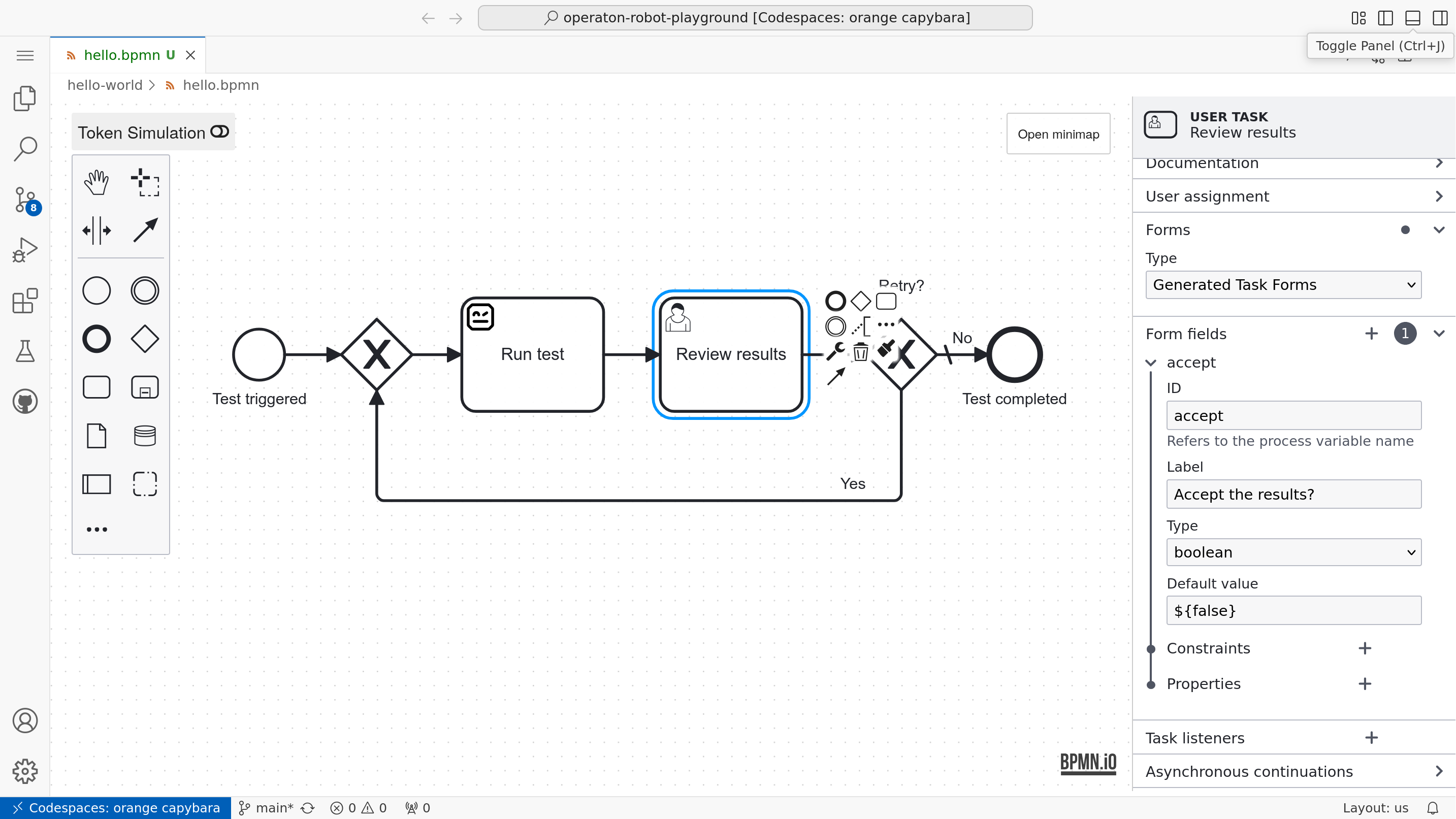 User Task configuration